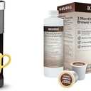 Keurig K-Mini Single Serve Coffee Maker, Black & 3-Month Brewer Maintenance Kit Includes Descaling Solution