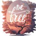 Beautiful Pink Sky Scenery Sunset Pink Skies Be Free Quote Wall Decal Wall Dcor Vinyl Sticker Size: 28 x 28