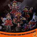 Roowest 6 Pcs Large Vintage Halloween Yard Signs with Stake Lawn Outdoor Spooky Pumpkin Yard Signs Pumpkin Witch Vintage Halloween Decorations for Horror Party Decor