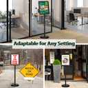 Mutualsign 6Packs Pedestal Sign Holder 11x17in Standing Signs Display Stand Adjustable Pedestal Floor Stand Sign Holder, Aluminum Poster Stand for Ads, Posters, Menu, Guide (Black)