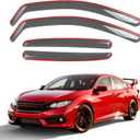 in-Channel Window Rain Guards for 2016-2021 Honda Civic Hatchback (LX, Sport, EX, EX-L, Sport Touring), Window Deflectors Window Visors for 2013 Honda Civic Accessories (Not for Sedan
