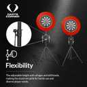 Darts Corner | Professional Adjustable Portable Tripod Stand for Dartboards | Ideal for Travel & Mobile Darts Play Black.