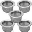 5 PCS Premium Double Filter Cocktail Smoker Screen Bowl Top Mesh Set - 1.3" Diameter, Stainless Steel, Washable, Permanent Jerky Screens for Cocktails and Whiskey (OD 1.3'', ID 0.97'')
