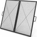 only fire Foldable X-Marks Fire Pit Cooking Grate, Portable Campfire BBQ Grill for Outdoor, Square Heavy Duty Steel Campfire Grill Grate with Handles, 36 inch