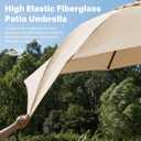 JEAREY 9FT Outdoor Patio Umbrella,Market Table Umbrella with 8 Fiberglass Ribs, Pool Umbrella with Tilt and Crank, UV Protection Lightweight & Wind-Resistant for Lawn, Garden, Deck and Backyard, Beige