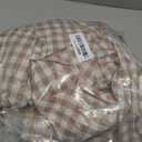 Taupe Gingham Tablecloth, 100% Washed Cotton, Classic Vintage Decorative Table Cover, Buffalo Plaid Checkered Ruffled Table Cloth for Kitchen Dining Room Party (Rectangle, 120 x 60 in)