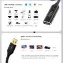 USB 3.0 Active Extension Cable, 65FT (20M) with Signal Booster - 5Gbps High Speed Data Transfer Male to Female Repeater Cord, in-Wall Compatible for VR Headset, Printer, Hard Drive, Xbox, PC