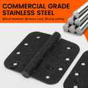 Haidms 304 Stainless Steel Black Ball Bearing Door Hinges for Exterior & Interior Doors 4in Stainless Steel Heavy-Duty Door Hinges Black 4inch, 5/8'' Radius Corners 3PACK