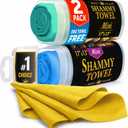 Premium 2pk Mini +1 Free Shammy Cloth for Car Drying - 17x13 - Super Absorbent Chamois Towel for Car - Scratch-Free, Reusable & Soft Cleaning Towel
