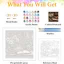 Paint by Numbers Kit for Adults Beginner Book, Adult Paint by Number Kits on Canvas, Bookshelf DIY Acrylic Oil Painting by Numbers for Adults, Flower for Home Wall Decor 16X16 Inch (HMOP25702)
