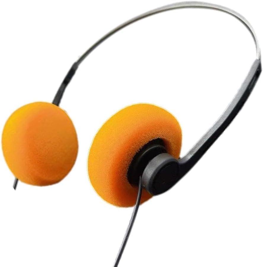 Orange Retro Over-Ear Headphones,Wired Stereo Headphones,Headphone,Lightweight Portable Headphone with Adjustable Headband,Electronics