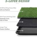 ondware Dog Grass Pad with Tray, 30 x 20 in, 2 Replacement Pads Included | 3-layer leak-proof design, fast drainage, reusable fake grass, indoor potty training for apartments, patio, RV
