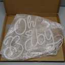 Oh Baby Neon Sign for Wall Decor, Baby Shower Neon Sign with Dimmer, Warm White Led Light for Bedroom Decor, Wall Decoration USB Powered with Switch, Gift for Mother (14.9 Inchs * 13 Inchs)