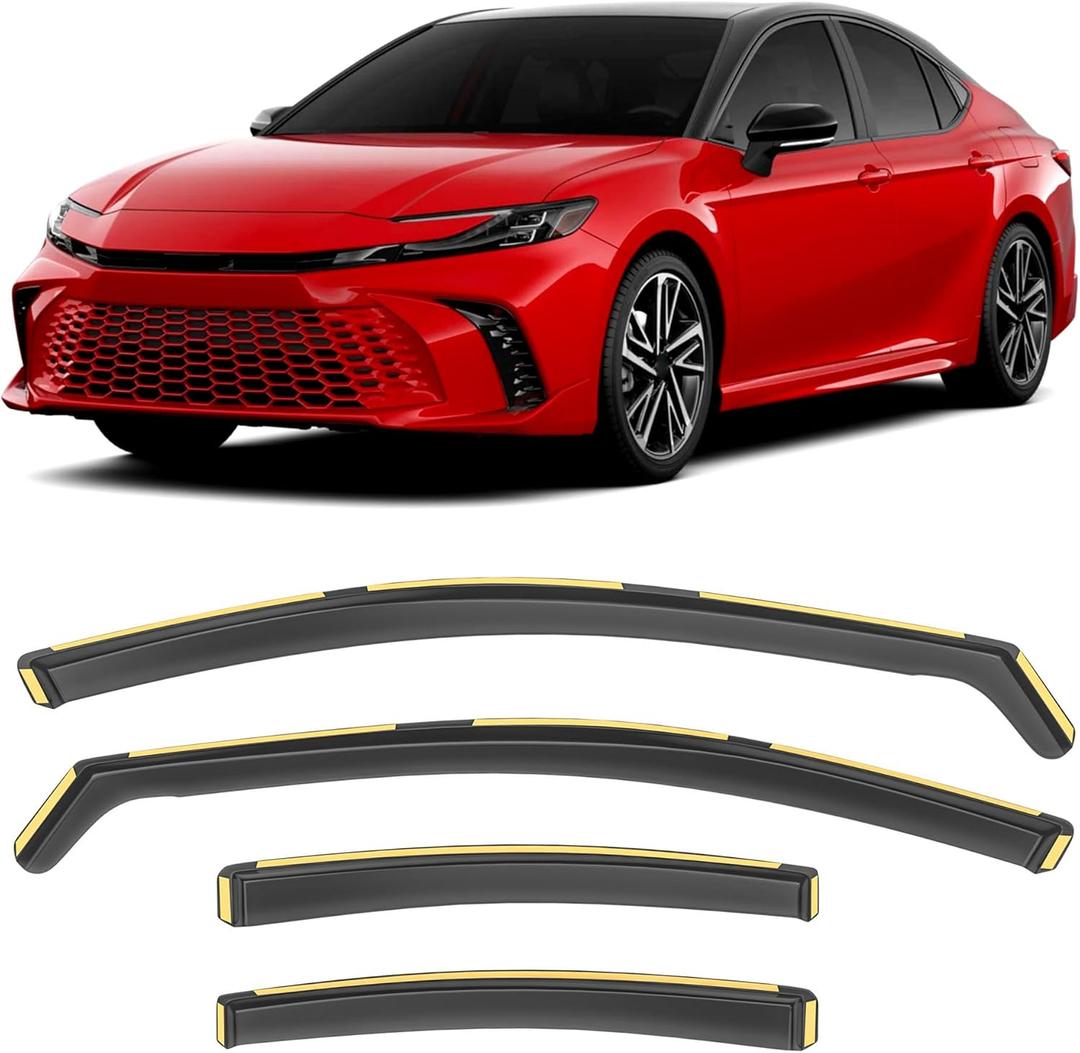 Shatterproof in-Channel Window Rain Guards for Toyota Camry 2025-2026, Window Deflectors, Window Visors for Car, Vent Deflector, 4pcs