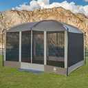 EVER ADVANCED Magnetic Screen House Room 11x9ft, Hands-Free Entry,Screenhouse with Sun Protection for Camping&Picnic, 11x9ftCamping Tent Canopy Shelter with Mesh, Brown