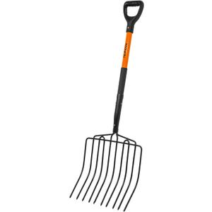 Pitchfork for Gardening, 10 Tines Pitch Fork with Non-Slip Handle, Heavy Duty Pitch Fork for Mulching, 45 Inches