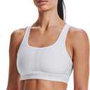 Under Armour Womens Crossback Mid Impact Sports Bra (3X, White (100)/Halo Gray)