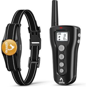 PATPET Dog Shock Collar - Rechargeable Dog Training Collar with Remote for Medium Large Dogs, 3 Training Modes (Beep/Vibration/Shock) IPX7 Waterproof 1000Ft Electric Dog Collar (Black)