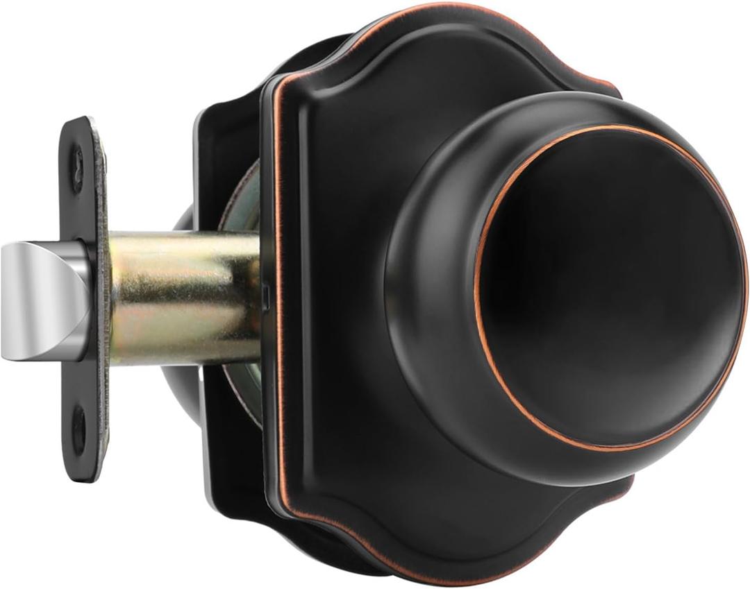 Haidms Oil Rubbed Bronze Closet Door Knobs Interior, Passage Interior Door knobs, Bronze Indoor Closet Doorknobs for Closet or Hall (1 Pack)