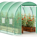 Greenhouse, 10’x7’x7’ Walk-in Greenhouse Heavy Duty Tunnel Green House with 6 Ventilated Mesh Windows & Zippered Roll-up Door, Large Plant Garden Hot House Outdoor with Reinforced Frame