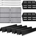 Grill Parts Replacement for Weber Genesis 300 Series, E310, S310, E320, E330, S330, EP310, EP320, EP330 Grill with Front-Mounted Control (7620+7622+62752+7524, Black)