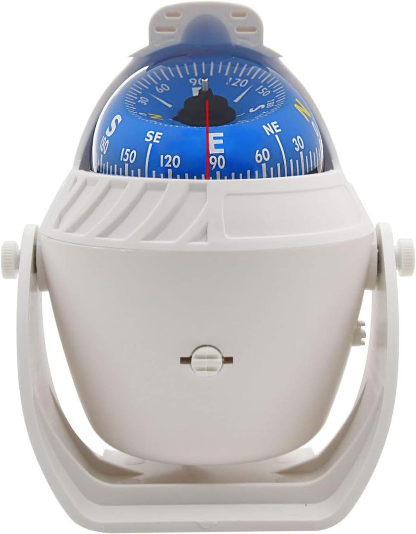 Boat Compass Flush Mount Compass, Marine Compass Dashboard with Light Pivoting, Dashboard Compass for Boat Car, Illuminated Dash Compass Surface Mount