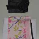 22 Inch Mini Chinoiserie Mahjong Mat for Travel Set White Floral Mahjong Mat Cute Small Domino Accessories Gifts Domino and Tile Game Table(Pink and Green)