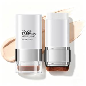 2 x Color Changing Foundation Stick, 2-in-1 Dual-Ended Korean Color Changing Foundation, Waterproof & Long-Lasting Korean Foundation Stick, Concealer Stick, Full Coverage Makeup, Dewy Finish (Ivory)