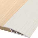 Vinyl Door Threshold Flooring Transition Strip Self Adhesive Carpet Edging Strip for Laminate Doorway Edge Threshold from 1/5" to 2/5" (Beige Wood Grain, 3.3 Ft)