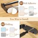 Paper Towel Holder Under Cabinet, Single Hand Operable Wall Mount with Damping Effect, Self-Adhesive or Drilled Paper Roll Holders for Kitchen, Bathroom, RV(2 Towel Robe Hooks) (Black)