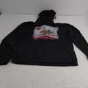 California Republic Flag Distressed Souvenir Bear Zip Hoodie (Small, Black)