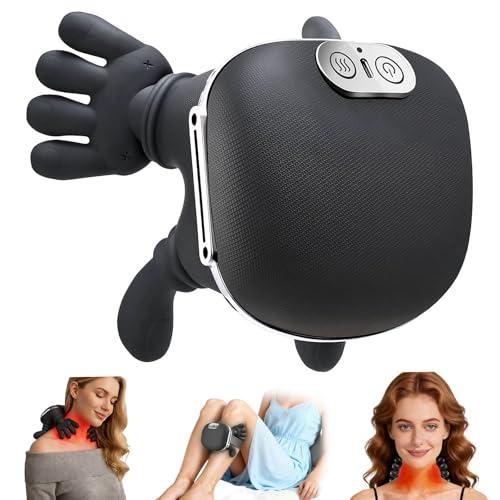 ANUWEO Shoulder & Neck Massager with Heat, 4D Bionic Heated Neck Massager with Fingers Simulates a Real Palm Massage for Comfort, 3 Intensity Levels + 2 Heat Settings Relax Muscle Tension