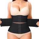 Nebility Waist Trainer for Women Seamless Corset Shapewear Tummy Control Segmented Waist Cincher Faja Body Shaper (Large, Black)