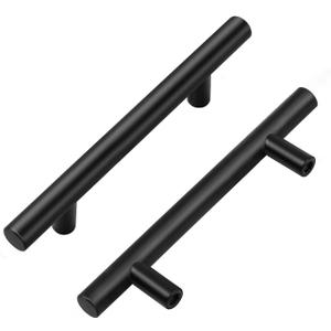 Home Expert 30 Pack 6 inch Cabinet Handles Black Drawer Pulls 3.75 inch Hole Center Stainless Steel Cabinet Pulls