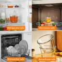 H.JSS WDJS 3Cup Round Glass Food Storage Containers with Airtight lids, 23oz Glass Meal Prep Containers, Heat-Resistant BPA-Free for Soup Leftover, Microwave, Dishwasher and Fridge Safe (white-4Pack), Large
