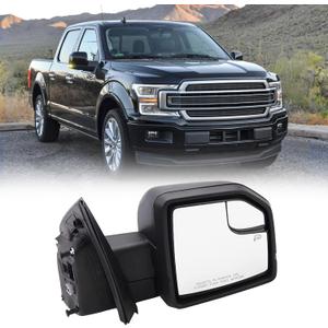 Right Passenger Side Door Mirror with Blind Spot Glass Assembly Fits 2015-2020 Ford F150 With Turn Signal Light Power Heated (6Pins) Replaces: FL3Z17682CB (6 Pins)