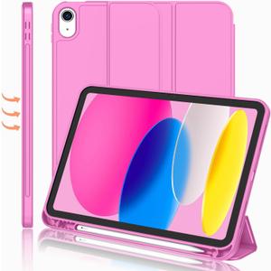 iMieet iPad (A16) Case 11th Gen/iPad 10th Generation Case [11-Inch 2025/10.9 Inch 2022] with Pencil Holder, Trifold Stand Smart Cover with Soft TPU Back,Auto Wake/Sleep
