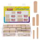 5 Sizes 250Pcs Wooden Dowel Pins Kit 1/4 3/8 5/16 Inch Small Fluted Wood Dowels Pegs Hardwood Pin for Furniture Woodworking Crafts
