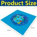 RunNico 6.6 x 6.6 Ft Portable Baby Beach Pool, Waterproof Beach Pool Blanket for Toddler with Water Bag, Collapsible Beach Puddle Mat for Boys Girls Kids Infant Outdoor Summer Vacation