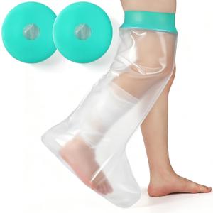 VZZNN Cast Covers for Shower Leg, 2 Pack Waterproof Leg Cast Cover for Showering, Reusable Shower Sleeve for Leg Cast Wound Protector, Watertight Adult Cast Protector for Calf, Ankle, Wound