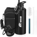 OSIUB Insulated Water Bottle 87 oz, Triple Wall Vacuum Stainless Steel(Cold for 48 Hrs), Leak Proof & BPA-Free, Half Gallon Water Bottle with Reflective Paracord & Flip Straw for Sports & Travel