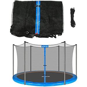 Trampoline Replacement Safety Enclosure Net for 6 Straight Poles Round Frame Trampolines, Breathable and Weather-Resistant Trampoline Net with Adjustable Straps (Net Only)