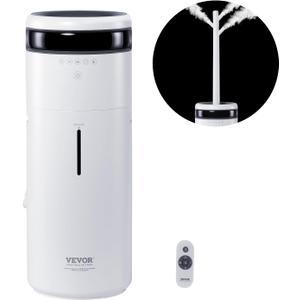 VEVOR Humidifier for Home Large Room 1291.7 sq ft, 16L Commercial Humidifier for Whole House Greenhouse Night Light & 12h Timer & Auto Shut-Off Humidifiers, Commercial Branch Tube w/ 360° Nozzle