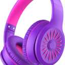 ELECDER i45 Headphones Wired, On-Ear Headphones with Microphone, Foldable Stereo Bass, 1.5M No-Tangle Cord, Portable 3.5MM Headset for School Kids Teens Smartphones Computer PC Tablet Travel, Purple