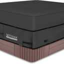ULTCOVER Waterproof 600D Polyester Square Hot Tub Cover Outdoor SPA Covers 95 x 95 inch, Black (95"(L)x95"(W)x20"(H))