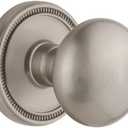 Grandeur 809547 Soleil Rosette Double Dummy with Fifth Avenue Knob in Satin Nickel