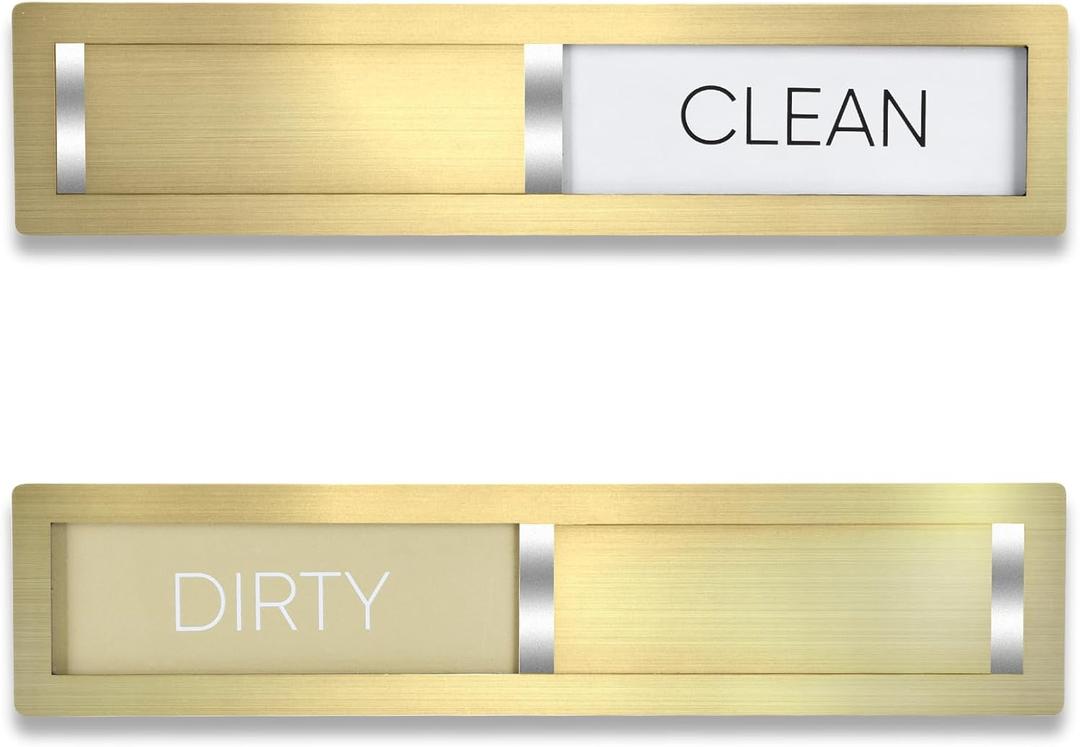 Clean Dirty Magnet for Dishwasher, Premium Stainless Steel 304, Dirty Clean Dishwasher Magnet for Kitchen Decor, Dishwasher Accessory, Birthday Gift for Mom Women Friend (Golden-03)