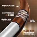 Short Leader Garden Hose 5/8" x 4ft, No Kink Lightweight Water Hose, Hybrid Rubber, Heavy Duty, 650 Burst PSI, Female to Female Fittings