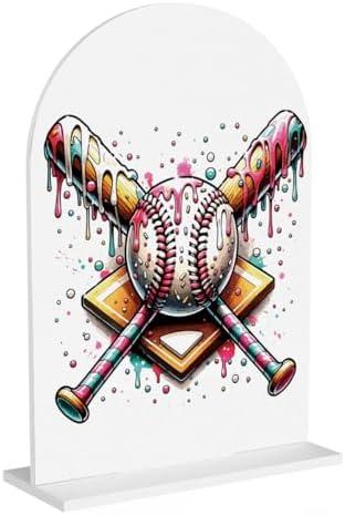 Baseball Party Decorations for Home Baseball Games Day Decor Baseballs Gifts Idea for Mother Mom Baseballs Club Acrylic Sign Decor 7 x 5 inches (Acrylic1005)