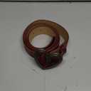 BEAUDRM Women's Retro Vintage Metal Buckle Belt Faux Leather Western Cowgirl Waist Belts (Burgundy)